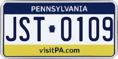 PA license plate JST0109