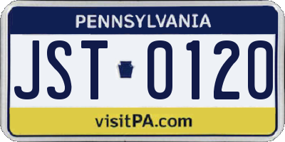 PA license plate JST0120