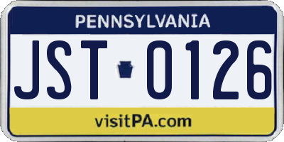 PA license plate JST0126