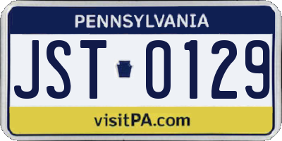 PA license plate JST0129
