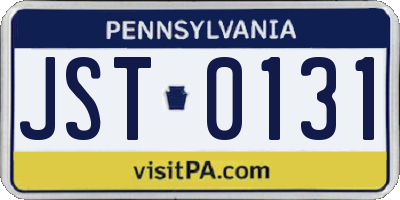 PA license plate JST0131