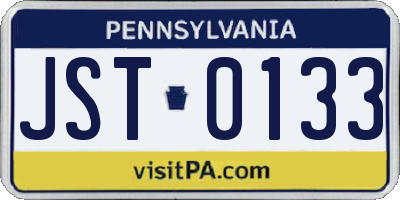 PA license plate JST0133