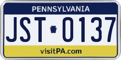 PA license plate JST0137