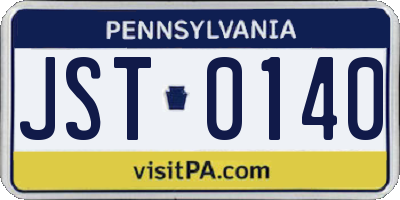 PA license plate JST0140