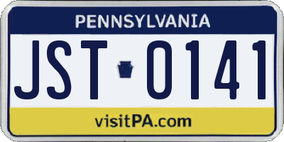 PA license plate JST0141
