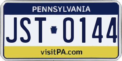 PA license plate JST0144