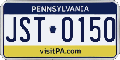 PA license plate JST0150