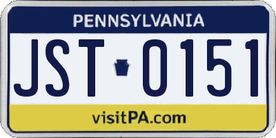 PA license plate JST0151
