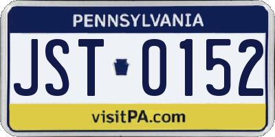 PA license plate JST0152