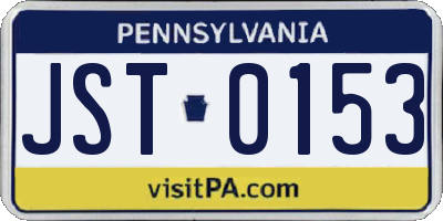 PA license plate JST0153