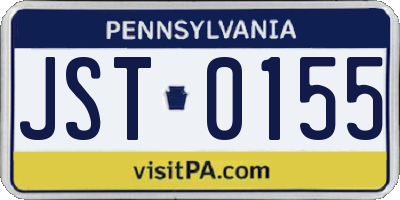 PA license plate JST0155