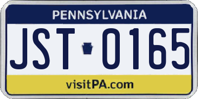 PA license plate JST0165