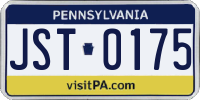 PA license plate JST0175