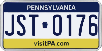 PA license plate JST0176