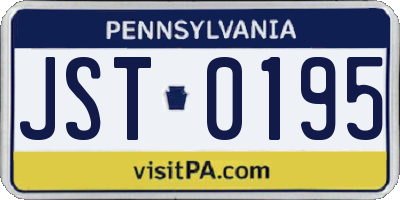 PA license plate JST0195