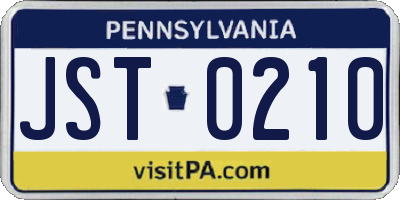 PA license plate JST0210