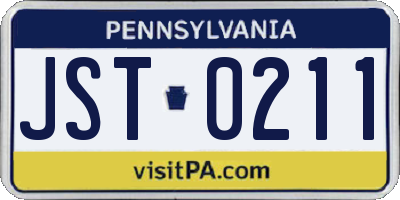 PA license plate JST0211
