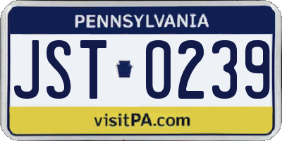 PA license plate JST0239