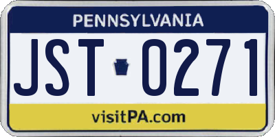 PA license plate JST0271