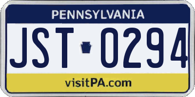 PA license plate JST0294