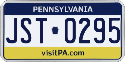 PA license plate JST0295