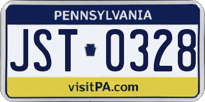 PA license plate JST0328