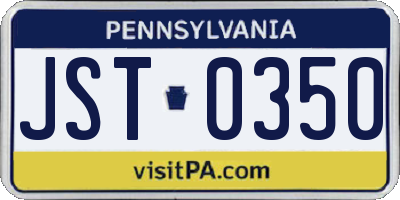 PA license plate JST0350