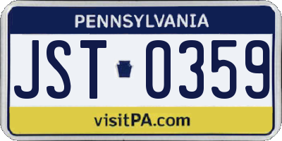 PA license plate JST0359