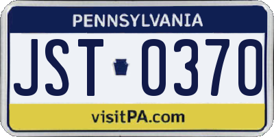 PA license plate JST0370