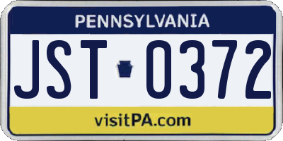 PA license plate JST0372