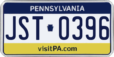 PA license plate JST0396
