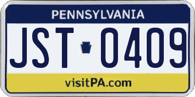 PA license plate JST0409