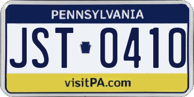 PA license plate JST0410