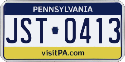 PA license plate JST0413