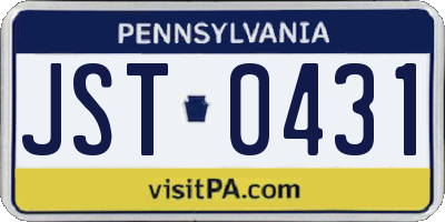 PA license plate JST0431