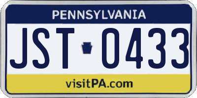 PA license plate JST0433