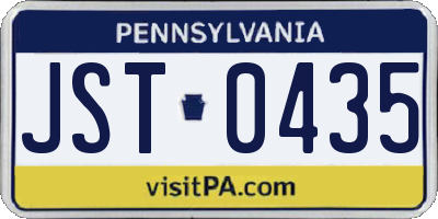PA license plate JST0435