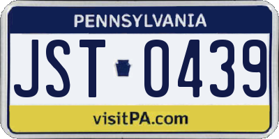 PA license plate JST0439