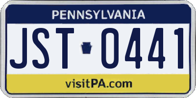 PA license plate JST0441