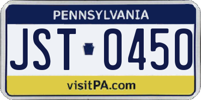 PA license plate JST0450