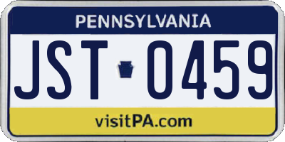 PA license plate JST0459
