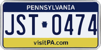 PA license plate JST0474
