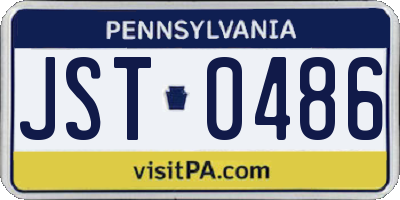 PA license plate JST0486