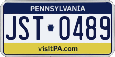 PA license plate JST0489