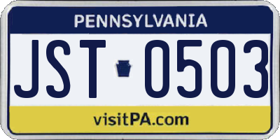 PA license plate JST0503