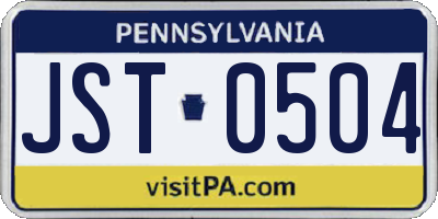 PA license plate JST0504