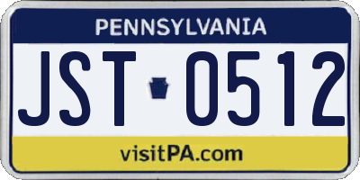 PA license plate JST0512