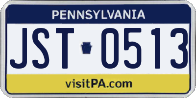 PA license plate JST0513