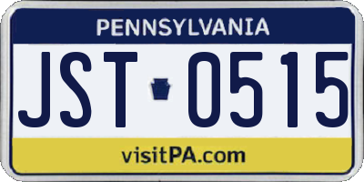 PA license plate JST0515