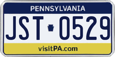 PA license plate JST0529
